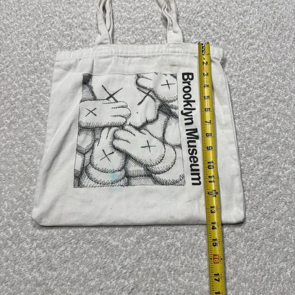 KAWS WHAT PARTY 2021 Brooklyn Museum Exhibition Tote Bag - White PRE OWNED
